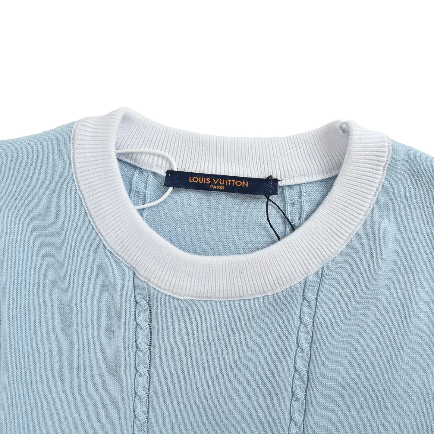 Louis Vuitton/Louis Vuitton 26ss badge embroidered knitted short sleeves